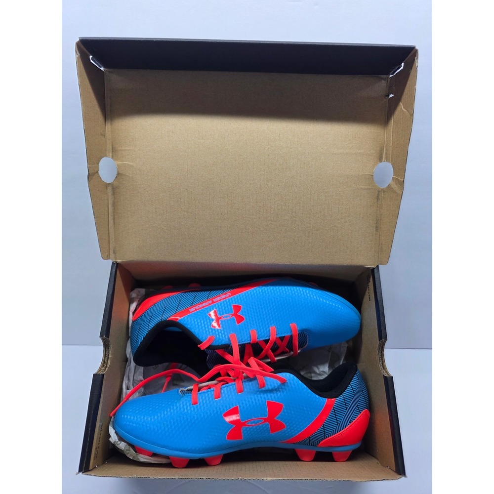 Under Armour SF Flash HG Jr Soccer Cleats Youth 5.5Y Blue Orange With Box